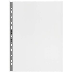 Rexel Nyrex Premium A4 Punched Pocket with Grey Spine, Clear, Left Opening, Pack of 25, 12203 Rexel Nyrex Premium A4 Punched Pocket with Grey Spine, Clear, Left Opening, Pack of 25, 12203