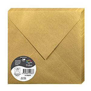 Clairefontaine 50083C Gold Iridescent Paper Pack of 20 Gummed Envelopes Square 16.5x16.5cm 120gsm Invitation Events Correspondence Pollen Range Premium Smooth Clairefontaine 50083C Gold Iridescent Paper Pack of 20 Gummed Envelopes Square 16.5x16.5cm 120gsm Invitation Events Correspondence Pollen Range Premium Smooth