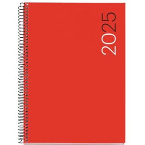 Miquelrius 2025 Diary, Yearly Diary 155 x 213 mm, Day Page Agenda, Flexible Polypropylene Cover, Spiral, Paper 80 g/m², Catalan, English and Portuguese, Red Miquelrius 2025 Diary, Yearly Diary 155 x 213 mm, Day Page Agenda, Flexible Polypropylene Cover, Spiral, Paper 80 g/m², Catalan, English and Portuguese, Red