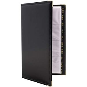 Exacompta Ref SBCB4/BLKZ Guildhall Guildhall Leatherette Business Card Binder, 4 x 20mm D-Rings, 16 Loose Sheets, 4 Anti-Glare Pockets, 128 Cards Black Exacompta Ref SBCB4/BLKZ Guildhall Guildhall Leatherette Business Card Binder, 4 x 20mm D-Rings, 16 Loose Sheets, 4 Anti-Glare Pockets, 128 Cards Black