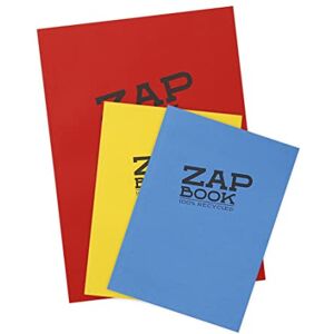 Clairefontaine Ref 3355AMZC Zap Glued Sketchbooks (160 Pages / Set of 3) 1 x A4 + 2 x A5, 80gsm Recycled Paper, pH Neutral Random Colour Covers Clairefontaine Ref 3355AMZC Zap Glued Sketchbooks (160 Pages / Set of 3) 1 x A4 + 2 x A5, 80gsm Recycled Paper, pH Neutral Random Colour Covers
