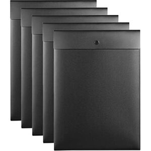 VANRA Vertical File Folders Poly Filing Envelope Plastic Project Folder with Snap Button Closure for A4 Letter Size Paper (Pack of 5, Black) VANRA Vertical File Folders Poly Filing Envelope Plastic Project Folder with Snap Button Closure for A4 Letter Size Paper (Pack of 5, Black)