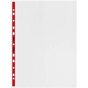 Rexel Quality A4 Punched Pockets with Red Spine, Left Opening, Embossed, Pack of 25, 12253 Rexel Quality A4 Punched Pockets with Red Spine, Left Opening, Embossed, Pack of 25, 12253