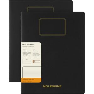 Moleskine Student Cahier Journal, Set of 2 Lined Notebooks for Notes With Detachable Pages, Cardboard Cover and Stickers, Colour Black, XXL Format 21.6 x 27.9 cm Moleskine Student Cahier Journal, Set of 2 Lined Notebooks for Notes With Detachable Pages, Cardboard Cover and Stickers, Colour Black, XXL Format 21.6 x 27.9 cm