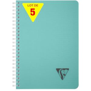 Clairefontaine 327500CPack Collection LiniColour ESSENCE Set of 5 Spiral Notebooks A5 14,8x21 cm 180 Small Squares Pages White Paper 90 g Transparent Polypro Cover Blue Lagoon Clairefontaine 327500CPack Collection LiniColour ESSENCE Set of 5 Spiral Notebooks A5 14,8x21 cm 180 Small Squares Pages White Paper 90 g Transparent Polypro Cover Blue Lagoon