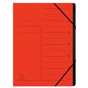 Exacompta Ref 540705E Box of 10 File folders with stapled Spine with Elastic Bands Glossy Card Printed Cover and Black Recycled Card Interior 7 compartments 24.5X 32cm A4 red Exacompta Ref 540705E Box of 10 File folders with stapled Spine with Elastic Bands Glossy Card Printed Cover and Black Recycled Card Interior 7 compartments 24.5X 32cm A4 red