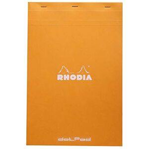 Rhodia 19558C Dot pad Stapled Notepad N°19 Orange A4+ Dot Dotted 80 Detachable Sheets White Clairefontaine Paper 80 g/m Soft and Resistant Coated Card Cover Basics Rhodia 19558C Dot pad Stapled Notepad N°19 Orange A4+ Dot Dotted 80 Detachable Sheets White Clairefontaine Paper 80 g/m Soft and Resistant Coated Card Cover Basics
