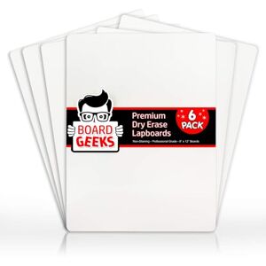 Board Geeks Dry Erase Lapboards 9 x 12 inch Large Whiteboard White Board Set Great for Teachers, Students, Children, Classroom Reusable, Durable, Portable, Single Sided Whiteboard (6 Pack Lapboards) Board Geeks Dry Erase Lapboards 9 x 12 inch Large Whiteboard White Board Set Great for Teachers, Students, Children, Classroom Reusable, Durable, Portable, Single Sided Whiteboard (6 Pack Lapboards)