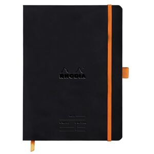 Rhodia 117782C Soft Meeting Notebook Black A5+ Pre-Printed Date/Notes/Action 160 Detachable Pages 90G Clairefontaine Paper Bookmark, Pencil Holder Faux Leather Cover rama Rhodia 117782C Soft Meeting Notebook Black A5+ Pre-Printed Date/Notes/Action 160 Detachable Pages 90G Clairefontaine Paper Bookmark, Pencil Holder Faux Leather Cover rama