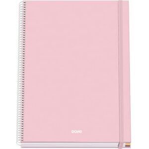 DOHE A4 Squared Notebook – 100 Sheets, 90 gsm, Size 22.8x30 cm, Hard Cover, Ring-Bound with Elastic Closure, 5 mm Grid, School Supplies – SERENITY Pink DOHE A4 Squared Notebook – 100 Sheets, 90 gsm, Size 22.8x30 cm, Hard Cover, Ring-Bound with Elastic Closure, 5 mm Grid, School Supplies – SERENITY Pink