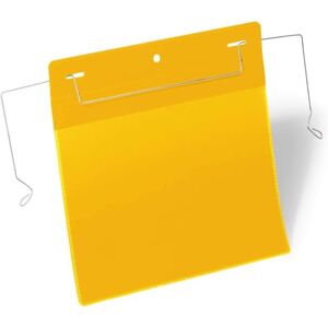 Durable Document Pocket with Wire Hanger A5 Landscape, Pack of 50 Pieces, Yellow Durable Document Pocket with Wire Hanger A5 Landscape, Pack of 50 Pieces, Yellow