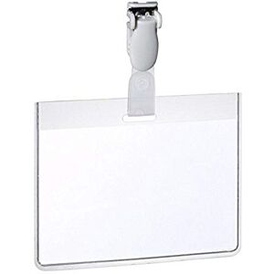 Durable Name Badge 60 x 90 mm with Plastic Clip Transparent Pack of 25 Badges Includes Blank Insert Cards Ideal for Events and Visitor Management Durable Name Badge 60 x 90 mm with Plastic Clip Transparent Pack of 25 Badges Includes Blank Insert Cards Ideal for Events and Visitor Management