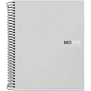 Miquelrius The Original Notebook, 8 Stripes of Colours, A5, 200 Sheets of 7 mm, 70 g Micro-Perforated Paper, 2 Drills, Opaque Polypropylene Cover, Grey Miquelrius The Original Notebook, 8 Stripes of Colours, A5, 200 Sheets of 7 mm, 70 g Micro-Perforated Paper, 2 Drills, Opaque Polypropylene Cover, Grey