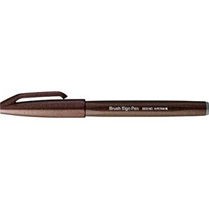 Pentel SES15C-E3X Brush Sign Pen Dark Brown Fibre Tip Brush Like Tip (Pack of 10) Pentel SES15C-E3X Brush Sign Pen Dark Brown Fibre Tip Brush Like Tip (Pack of 10)