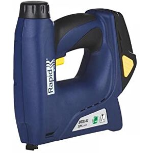 Rapid Electric Staple Gun BTX140 for No. 140 Staples and No. 8 Brads, Cordless, 1300 Fires per Charge, Adjustable Power, for Sheet Wood, Insulation Foil, and Vapor Guards Rapid Electric Staple Gun BTX140 for No. 140 Staples and No. 8 Brads, Cordless, 1300 Fires per Charge, Adjustable Power, for Sheet Wood, Insulation Foil, and Vapor Guards