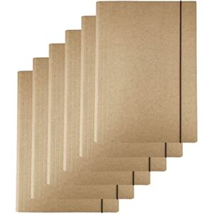 D.RECT Pack of 6 Kraft Cardboard Document Folders with Corner Tensioner and Elastic Band Organiser and Drawing Folder 300g D.RECT Pack of 6 Kraft Cardboard Document Folders with Corner Tensioner and Elastic Band Organiser and Drawing Folder 300g