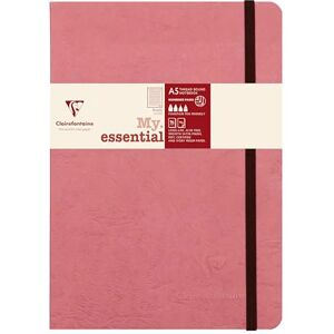 Clairefontaine 793466C Age Bag Collection An Elasticated Sewn Notebook My.Essential Antique Rose A5 14.8x21 cm 192 Lined Numbered Pages 90 g Ivory Paper Grain Leather Glossy Card Cover Clairefontaine 793466C Age Bag Collection An Elasticated Sewn Notebook My.Essential Antique Rose A5 14.8x21 cm 192 Lined Numbered Pages 90 g Ivory Paper Grain Leather Glossy Card Cover
