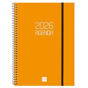 Finocam Spiral Agenda 2026 Week to View Horizontal January December (12 months) 2026 Yearly Agenda with Rubber Polypropylene Spiral Cover Opaque Orange Catalan Finocam Spiral Agenda 2026 Week to View Horizontal January December (12 months) 2026 Yearly Agenda with Rubber Polypropylene Spiral Cover Opaque Orange Catalan