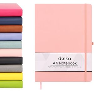 delka A4 Notebook, Notebook A4 Note Book Note Pad Journal Notebook A4 Notepad, Notebook for Office School Home Business Writing & Note Taking (PASTEL PINK, Pack of 1) delka A4 Notebook, Notebook A4 Note Book Note Pad Journal Notebook A4 Notepad, Notebook for Office School Home Business Writing & Note Taking (PASTEL PINK, Pack of 1)