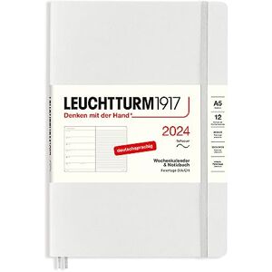 LEUCHTTURM1917 367769 Weekly Calendar & Notebook Medium (A5) 2024, Soft Cover, Light Grey, German, 12 Months LEUCHTTURM1917 367769 Weekly Calendar & Notebook Medium (A5) 2024, Soft Cover, Light Grey, German, 12 Months