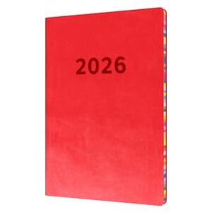 Collins Edge Rainbow 2026 12 Month Calendar Year Planner, Week-To-View Diary, A5 Soft Cover Red (ED153.U15-26) Collins Edge Rainbow 2026 12 Month Calendar Year Planner, Week-To-View Diary, A5 Soft Cover Red (ED153.U15-26)