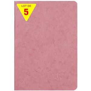 Clairefontaine 733166CPack Age Bag Collection Set of 5 Antique Pink Stapled Notebooks A5 14.8x21 cm 96 Lined Pages 90 g White Paper Leather Grain Glossy Card Cover Clairefontaine 733166CPack Age Bag Collection Set of 5 Antique Pink Stapled Notebooks A5 14.8x21 cm 96 Lined Pages 90 g White Paper Leather Grain Glossy Card Cover