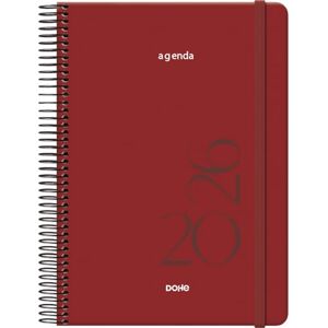 DOHE Diary 2026 Day per Page, A5 Size (14x20 cm), Spiral Binding and Elastic Band, 12 Months January to December, Annual Planner in Spanish Montana Burgundy DOHE Diary 2026 Day per Page, A5 Size (14x20 cm), Spiral Binding and Elastic Band, 12 Months January to December, Annual Planner in Spanish Montana Burgundy