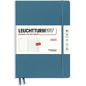 LEUCHTTURM1917 367762 Weekly Calendar & Notebook Composition (B5) 2024, 12 Months, Stone Blue, English LEUCHTTURM1917 367762 Weekly Calendar & Notebook Composition (B5) 2024, 12 Months, Stone Blue, English