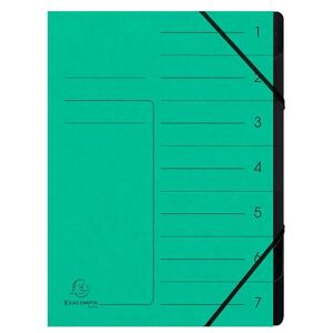 Exacompta Ref 540703E Box of 10 File folders with stapled Back with Elastic Bands Printed Cover in Glossy Card and Black Recycled Card Interior 7 compartments 24.5X 32cm for A4 Green Exacompta Ref 540703E Box of 10 File folders with stapled Back with Elastic Bands Printed Cover in Glossy Card and Black Recycled Card Interior 7 compartments 24.5X 32cm for A4 Green