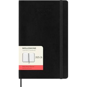 Moleskine Daily Planner 2025-2026, 18-Month Daily Diary With Soft Cover and Elastic Closure, Large Format 13 x 21 cm, Colour Black Moleskine Daily Planner 2025-2026, 18-Month Daily Diary With Soft Cover and Elastic Closure, Large Format 13 x 21 cm, Colour Black