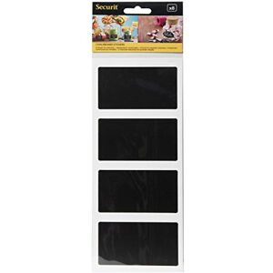 Securit Rectangle Chalkboard Sticker, 8.5 x 5 cm, Black, 8 pc Securit Rectangle Chalkboard Sticker, 8.5 x 5 cm, Black, 8 pc