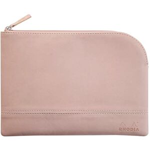 Rhodia 116630C Faux Leather Zipped Pouch Pink Size M (16 x 22 cm) Genuine Stitching Orange Fabric Interior Storage for Documents, Small Supplies Rhodia 116630C Faux Leather Zipped Pouch Pink Size M (16 x 22 cm) Genuine Stitching Orange Fabric Interior Storage for Documents, Small Supplies