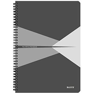 Leitz A4 Stiff Cover Notebook, Grey (Wire Bound, 90 Sheets, Ruled, 1 Bookmark, 90 gsm Ivory Paper, Office Range) Leitz A4 Stiff Cover Notebook, Grey (Wire Bound, 90 Sheets, Ruled, 1 Bookmark, 90 gsm Ivory Paper, Office Range)