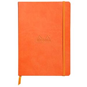 Rhodia 117464C Tangerine Soft Notebook A5 Dotted Dot 160 pages Clairefontaine Ivory Paper 90 g/m Bookmark, Elastic Closure Faux Leather Cover rama Collection Rhodia 117464C Tangerine Soft Notebook A5 Dotted Dot 160 pages Clairefontaine Ivory Paper 90 g/m Bookmark, Elastic Closure Faux Leather Cover rama Collection