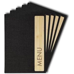Sigel SM221 Menu Folder Bambus 1 Piece incl. 2 Double Clear Pockets for 8 Pages Rubber Binding A5 Dark Grey/Beige Pack of 5 Sigel SM221 Menu Folder Bambus 1 Piece incl. 2 Double Clear Pockets for 8 Pages Rubber Binding A5 Dark Grey/Beige Pack of 5