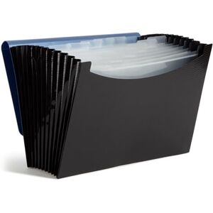 Smead Poly Expanding File Folder, 12 Pockets, 12 Customizable Tiered Tabs, Flap and Cord Closure, Letter Size, Wave Pattern Blue/Black (70863) Smead Poly Expanding File Folder, 12 Pockets, 12 Customizable Tiered Tabs, Flap and Cord Closure, Letter Size, Wave Pattern Blue/Black (70863)