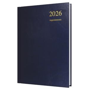 Collins Essential 2026 12 Month Calendar Year Planner, Day-To-Page with 1/2 Hourly Appointments Diary, A5 Hard Cover Dark Blue (ESSA51A.65-26) Collins Essential 2026 12 Month Calendar Year Planner, Day-To-Page with 1/2 Hourly Appointments Diary, A5 Hard Cover Dark Blue (ESSA51A.65-26)