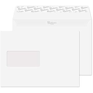 Blake Premium Business C5 162 x 229 mm 120 gsm Peel and Seal Window Wallet Envelopes (37708) Brilliant White Wove Pack of 500 Blake Premium Business C5 162 x 229 mm 120 gsm Peel and Seal Window Wallet Envelopes (37708) Brilliant White Wove Pack of 500