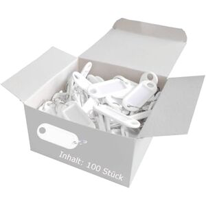 WEDO 262811800 Key Fobs - White, Pack of 100, with Ring WEDO 262811800 Key Fobs - White, Pack of 100, with Ring
