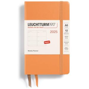 LEUCHTTURM1917 370779 Weekly Planner 2025, Pocket A6 Hardcover 12-Month Planner, Lined Apricot, English LEUCHTTURM1917 370779 Weekly Planner 2025, Pocket A6 Hardcover 12-Month Planner, Lined Apricot, English