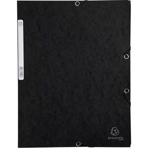 Exacompta Ref 55501E Europa Elasticated 3 Flap Folders (Pack of 25) 24 x 32cm, Suitable for A4 Documents, 400gsm Genuine Premium Pressboard Black Exacompta Ref 55501E Europa Elasticated 3 Flap Folders (Pack of 25) 24 x 32cm, Suitable for A4 Documents, 400gsm Genuine Premium Pressboard Black