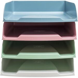 Exacompta Ref 111303SETD Set of 4 COMBO STYLI Autentik letter trays size 34.5 x 25.5 x 24.5 cm for A4+ format 4 assorted colours Exacompta Ref 111303SETD Set of 4 COMBO STYLI Autentik letter trays size 34.5 x 25.5 x 24.5 cm for A4+ format 4 assorted colours