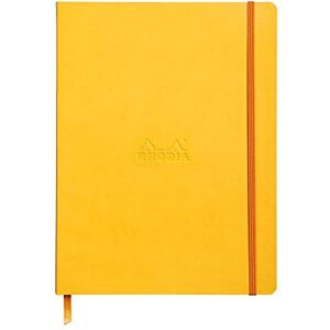 Rhodia 117566C Jonquille Soft Notebook 19x25 cm Dot Dot 160 pages 90g Ivory Clairefontaine Paper Bookmark, Elastic Closure Faux Leather Cover rama Collection Rhodia 117566C Jonquille Soft Notebook 19x25 cm Dot Dot 160 pages 90g Ivory Clairefontaine Paper Bookmark, Elastic Closure Faux Leather Cover rama Collection
