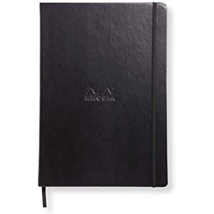 Rhodia 118369C Rigid Notebook Webnotebook Black A4 Lined 192 pages Clairefontaine Ivory Paper 90 g/m Bookmark, Elastic Closure Faux Leather Cover Rhodia 118369C Rigid Notebook Webnotebook Black A4 Lined 192 pages Clairefontaine Ivory Paper 90 g/m Bookmark, Elastic Closure Faux Leather Cover