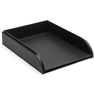 Osco Faux Leather Letter Tray A4 – Stackable Desk File Organiser Paper Sorter, Office Document Sorter, Paperwork Filing Storage No Risers Required, Black, Single, 6.3×24.5×33.0 cm Osco Faux Leather Letter Tray A4 – Stackable Desk File Organiser Paper Sorter, Office Document Sorter, Paperwork Filing Storage No Risers Required, Black, Single, 6.3×24.5×33.0 cm