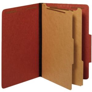 Pendaflex Recycled Classification Folders, 2 Dividers, 2" Integrated Fasteners, 2/5 Tab Cut, Legal Size, Red, Box of 10 (29075R) Pendaflex Recycled Classification Folders, 2 Dividers, 2" Integrated Fasteners, 2/5 Tab Cut, Legal Size, Red, Box of 10 (29075R)