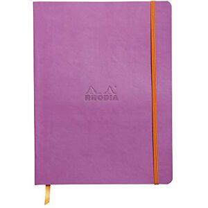 Rhodia 117511C Lilac Flexible Notebook 19x25 cm Lined 160 pages Clairefontaine Ivory Paper 90 g/m Bookmark, Elastic Closure Faux Leather Cover rama Collection Rhodia 117511C Lilac Flexible Notebook 19x25 cm Lined 160 pages Clairefontaine Ivory Paper 90 g/m Bookmark, Elastic Closure Faux Leather Cover rama Collection