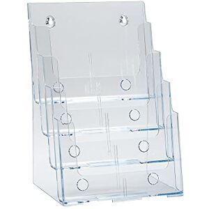 Azar Displays 252376 Four Tier, Four Pocket Letter Brochure File Holder for Flyer, Office Supplies, Paper Document or Magazines, Clear Organizer for Wall and Counter Desktop Stand, 8.5" x 11 Azar Displays 252376 Four Tier, Four Pocket Letter Brochure File Holder for Flyer, Office Supplies, Paper Document or Magazines, Clear Organizer for Wall and Counter Desktop Stand, 8.5" x 11