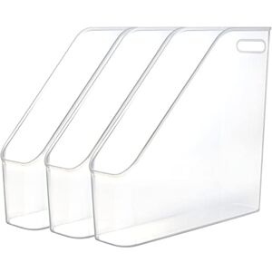 Youngever 3 Pack Plastic File Folder Bin Organiser with Handle, White, Plastic File Folder Holder Youngever 3 Pack Plastic File Folder Bin Organiser with Handle, White, Plastic File Folder Holder