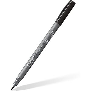 STAEDTLER 371-90 Pigment Arts Brush Pen Light Black (Box of 10) STAEDTLER 371-90 Pigment Arts Brush Pen Light Black (Box of 10)